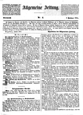 Allgemeine Zeitung Mittwoch 4. Januar 1854