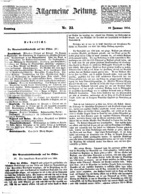Allgemeine Zeitung Sonntag 22. Januar 1854