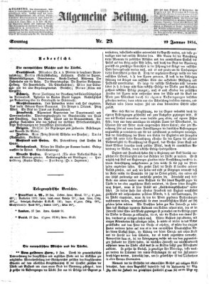 Allgemeine Zeitung Sonntag 29. Januar 1854