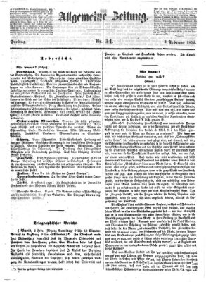Allgemeine Zeitung Freitag 3. Februar 1854