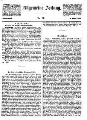 Allgemeine Zeitung Samstag 4. März 1854