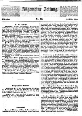 Allgemeine Zeitung Dienstag 14. März 1854