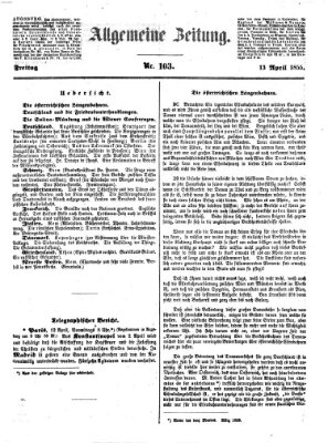 Allgemeine Zeitung Freitag 13. April 1855