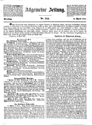 Allgemeine Zeitung Dienstag 24. April 1855