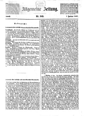 Allgemeine Zeitung Mittwoch 1. Juli 1857