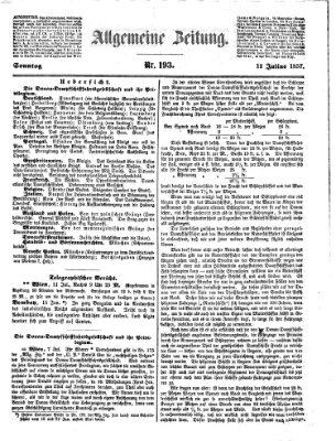 Allgemeine Zeitung Sonntag 12. Juli 1857