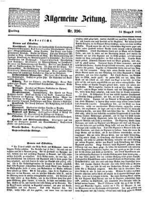 Allgemeine Zeitung Freitag 14. August 1857