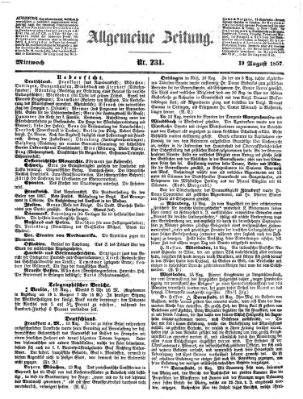 Allgemeine Zeitung Mittwoch 19. August 1857
