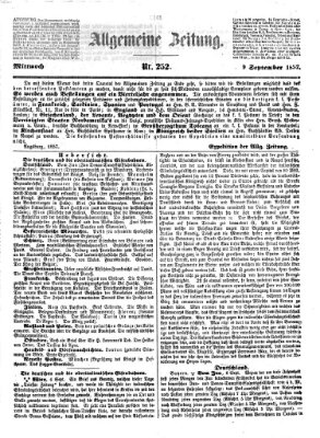 Allgemeine Zeitung Mittwoch 9. September 1857
