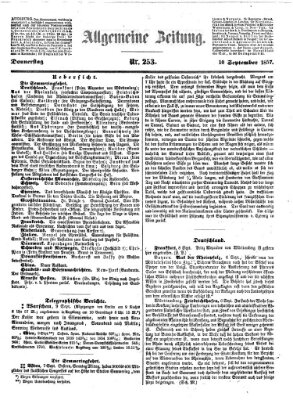 Allgemeine Zeitung Donnerstag 10. September 1857