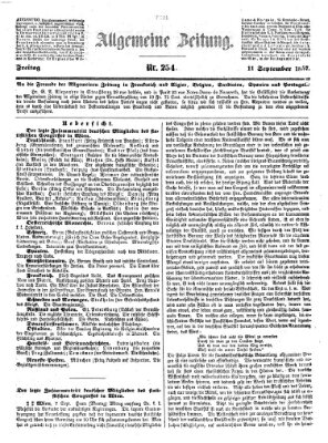 Allgemeine Zeitung Freitag 11. September 1857