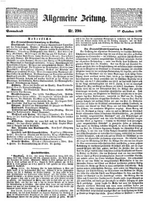Allgemeine Zeitung Samstag 17. Oktober 1857