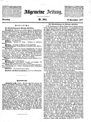 Allgemeine Zeitung Dienstag 29. Dezember 1857