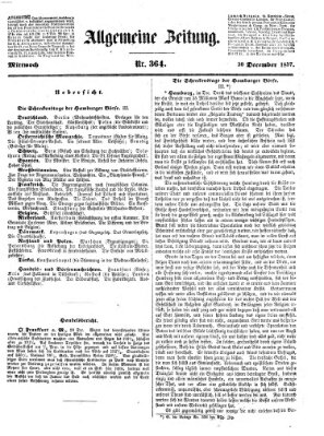 Allgemeine Zeitung Mittwoch 30. Dezember 1857