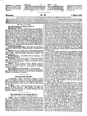 Allgemeine Zeitung Sonntag 8. April 1860