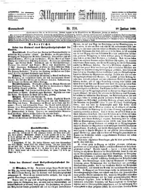 Allgemeine Zeitung Samstag 28. Juli 1860