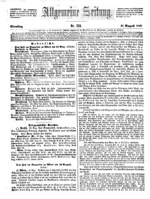 Allgemeine Zeitung Dienstag 21. August 1860