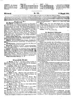 Allgemeine Zeitung Mittwoch 22. August 1860
