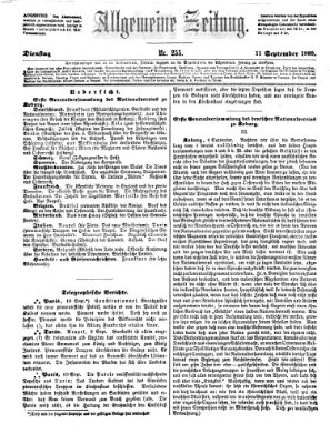 Allgemeine Zeitung Dienstag 11. September 1860