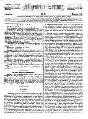 Allgemeine Zeitung Montag 6. Januar 1862