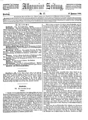 Allgemeine Zeitung Freitag 17. Januar 1862