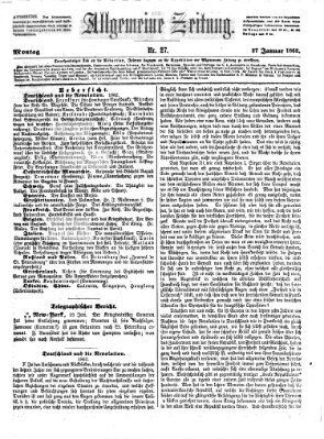 Allgemeine Zeitung Montag 27. Januar 1862