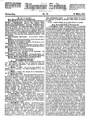 Allgemeine Zeitung Donnerstag 20. März 1862