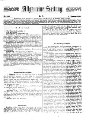 Allgemeine Zeitung Freitag 2. Januar 1863