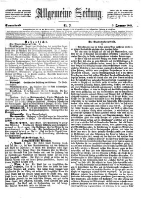 Allgemeine Zeitung Samstag 3. Januar 1863