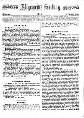 Allgemeine Zeitung Montag 5. Januar 1863