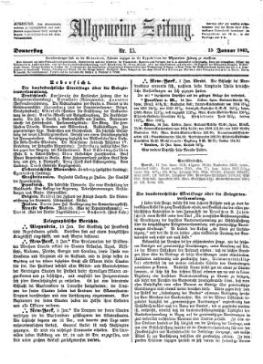Allgemeine Zeitung Donnerstag 15. Januar 1863