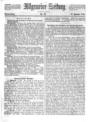 Allgemeine Zeitung Donnerstag 22. Januar 1863