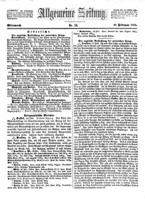 Allgemeine Zeitung Mittwoch 25. Februar 1863