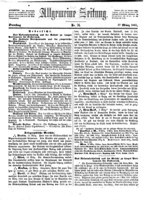 Allgemeine Zeitung Dienstag 17. März 1863
