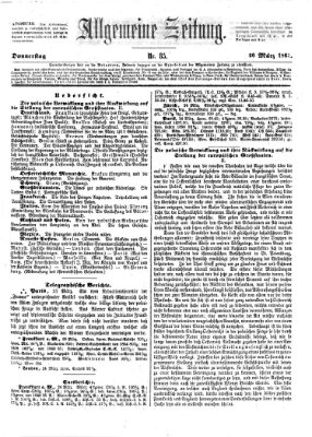 Allgemeine Zeitung Donnerstag 26. März 1863