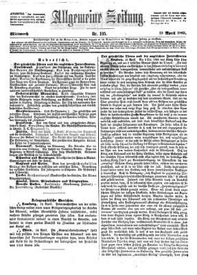 Allgemeine Zeitung Mittwoch 15. April 1863