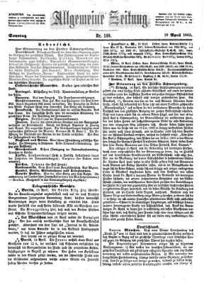 Allgemeine Zeitung Sonntag 19. April 1863