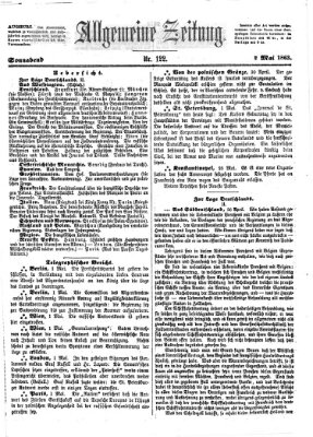 Allgemeine Zeitung Samstag 2. Mai 1863