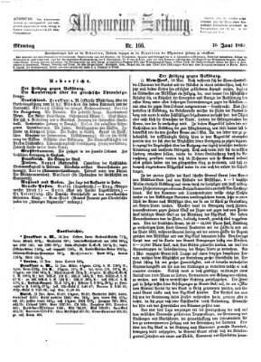 Allgemeine Zeitung Montag 15. Juni 1863