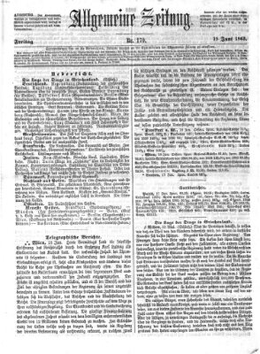 Allgemeine Zeitung Freitag 19. Juni 1863