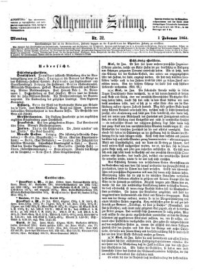 Allgemeine Zeitung Montag 1. Februar 1864