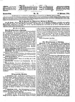 Allgemeine Zeitung Donnerstag 25. Februar 1864