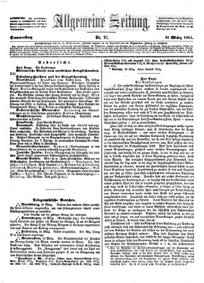 Allgemeine Zeitung Donnerstag 31. März 1864