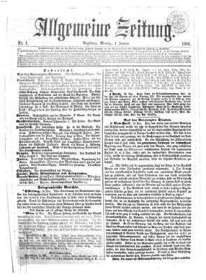 Allgemeine Zeitung Montag 1. Januar 1866