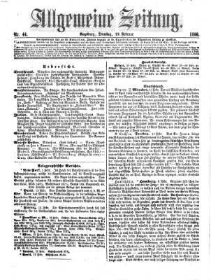 Allgemeine Zeitung Dienstag 13. Februar 1866