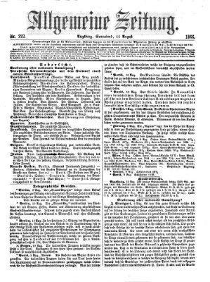 Allgemeine Zeitung Samstag 11. August 1866