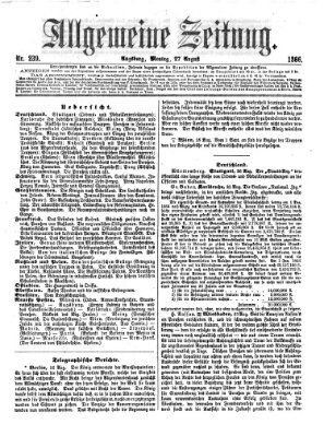 Allgemeine Zeitung Montag 27. August 1866