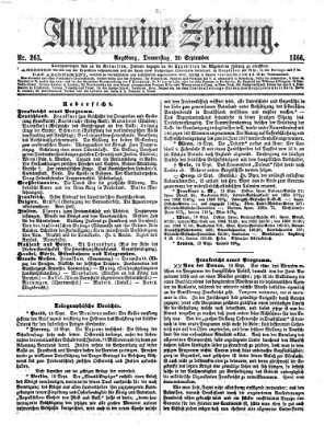 Allgemeine Zeitung Donnerstag 20. September 1866