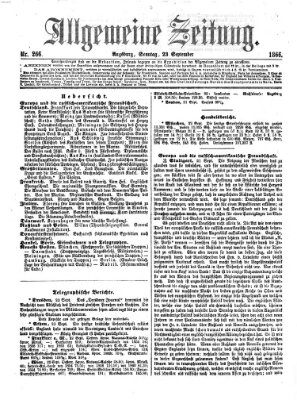Allgemeine Zeitung Sonntag 23. September 1866