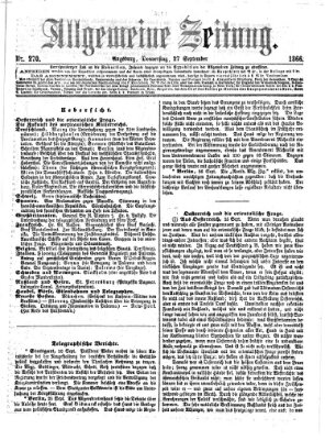 Allgemeine Zeitung Donnerstag 27. September 1866